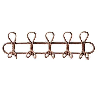 Kinder Wandhaken-Organizer aus natürlichem Rattan - 3 & 5 Haken