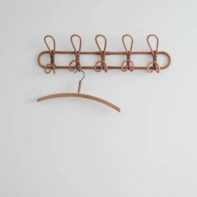 Kinder Wandhaken-Organizer aus natürlichem Rattan - 3 & 5 Haken