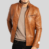 Klassische Herrenjacke Im Bikerstil - Janis in Braun
