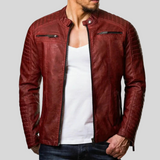 Klassische Herrenjacke Im Bikerstil - Janis in Rot