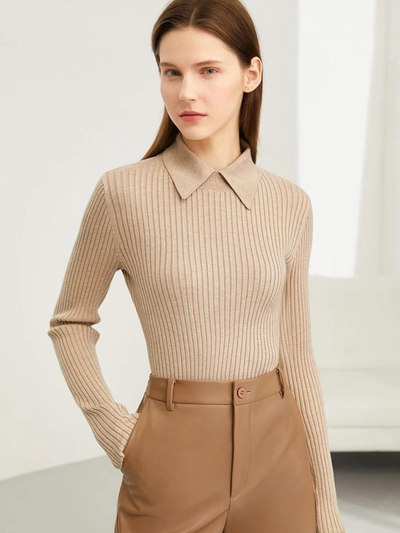 Klassischer ribbelstrick Poloshirt