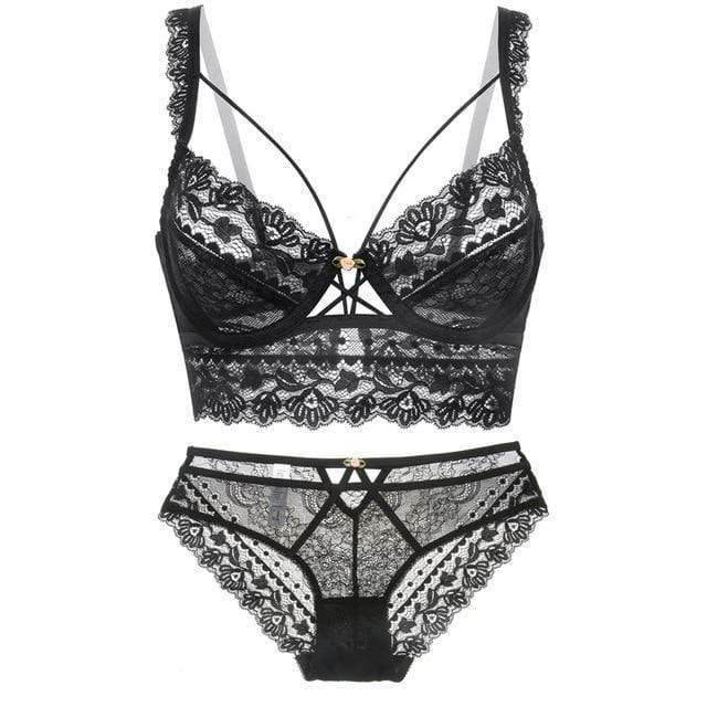 Komplettset aus Spitzen-Bralette und Unterwäsche