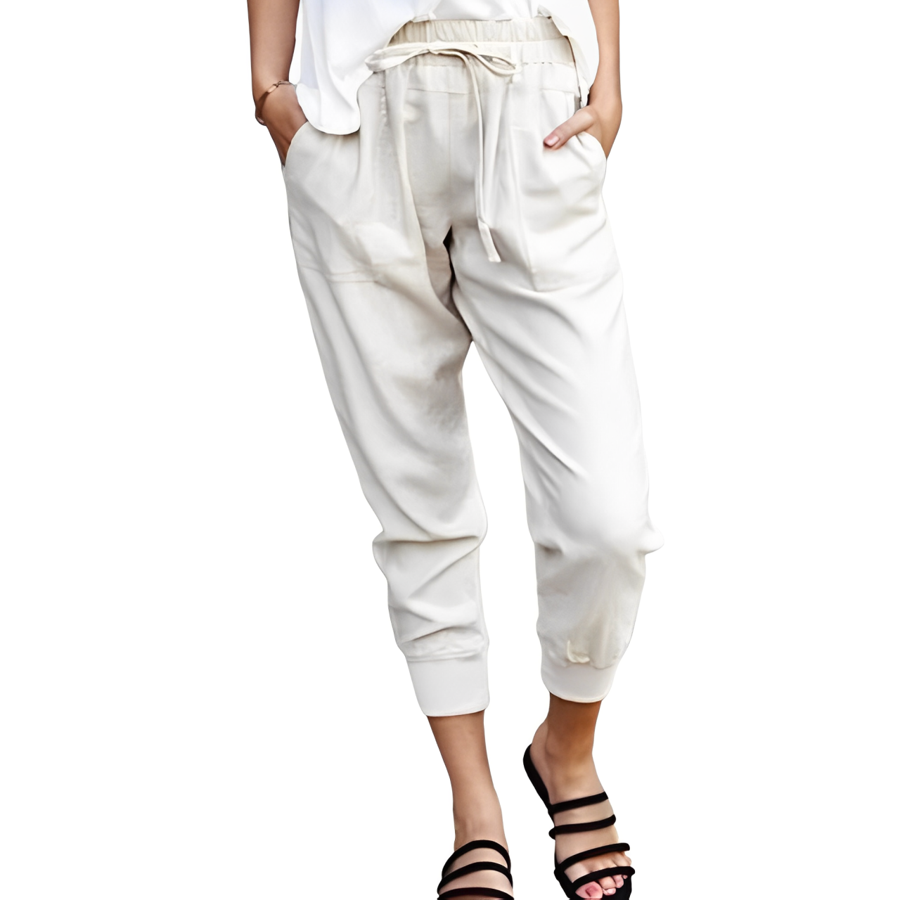 Alessandra - Damen Stoffhose Slim Fit Tunnelzug