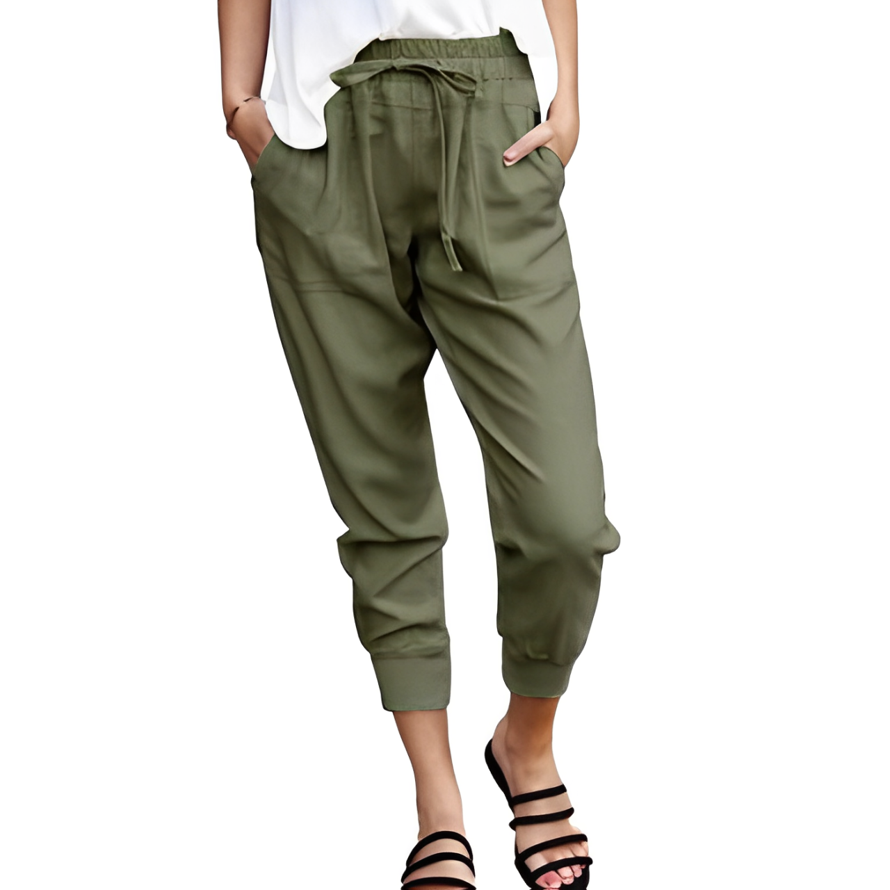 Alessandra - Damen Stoffhose Slim Fit Tunnelzug