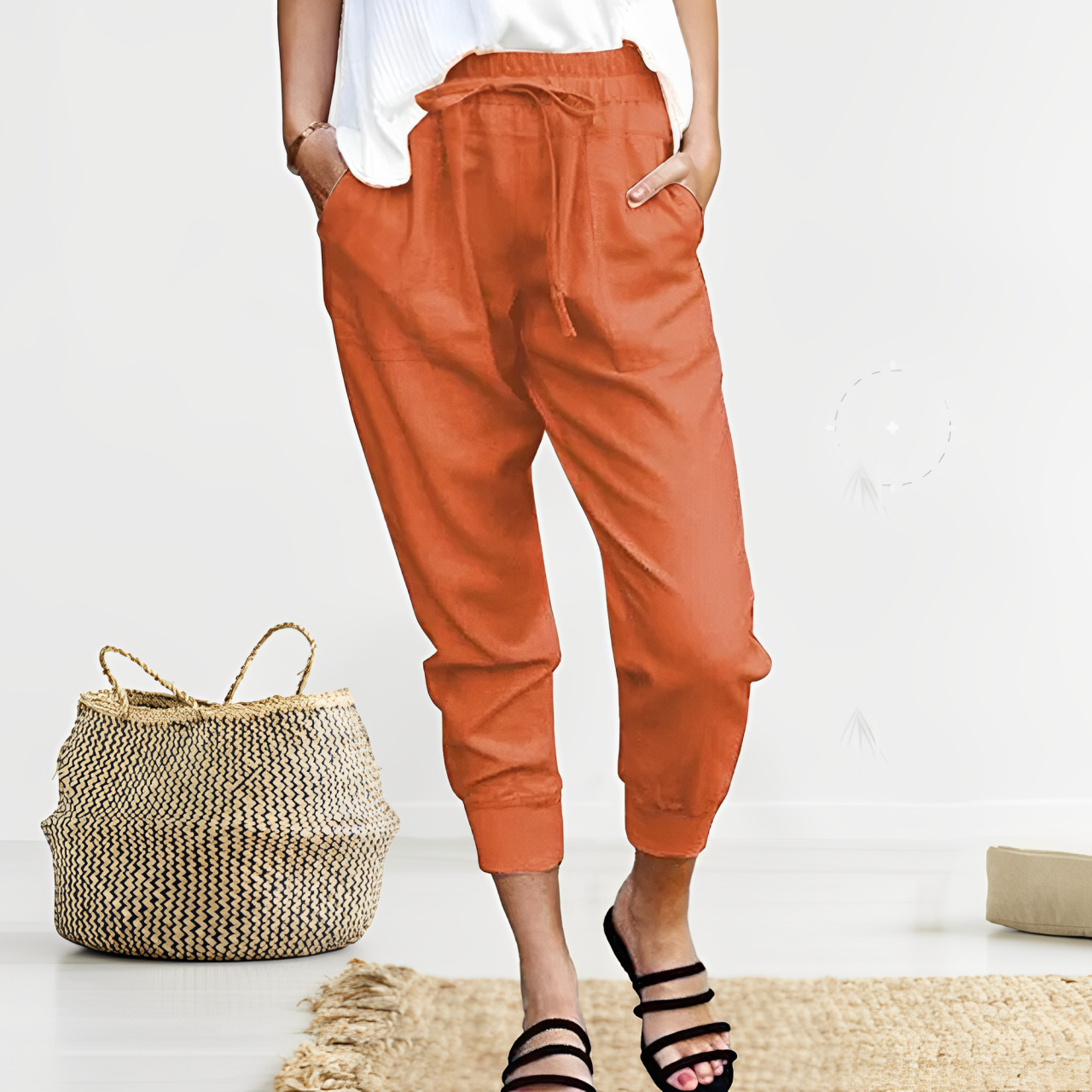 Alessandra - Damen Stoffhose Slim Fit Tunnelzug