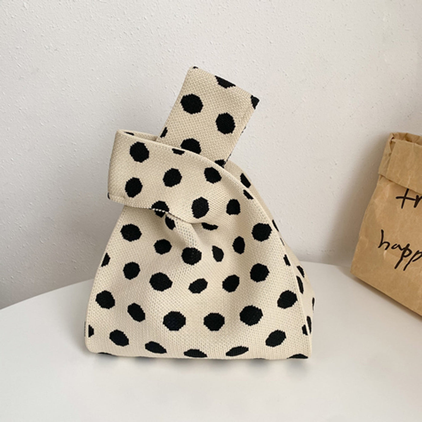 Schicke gestreifte Tragetasche aus Segeltuch