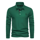 Antoine - Langärmeliges Herren-Poloshirt für den Alltag in Grün