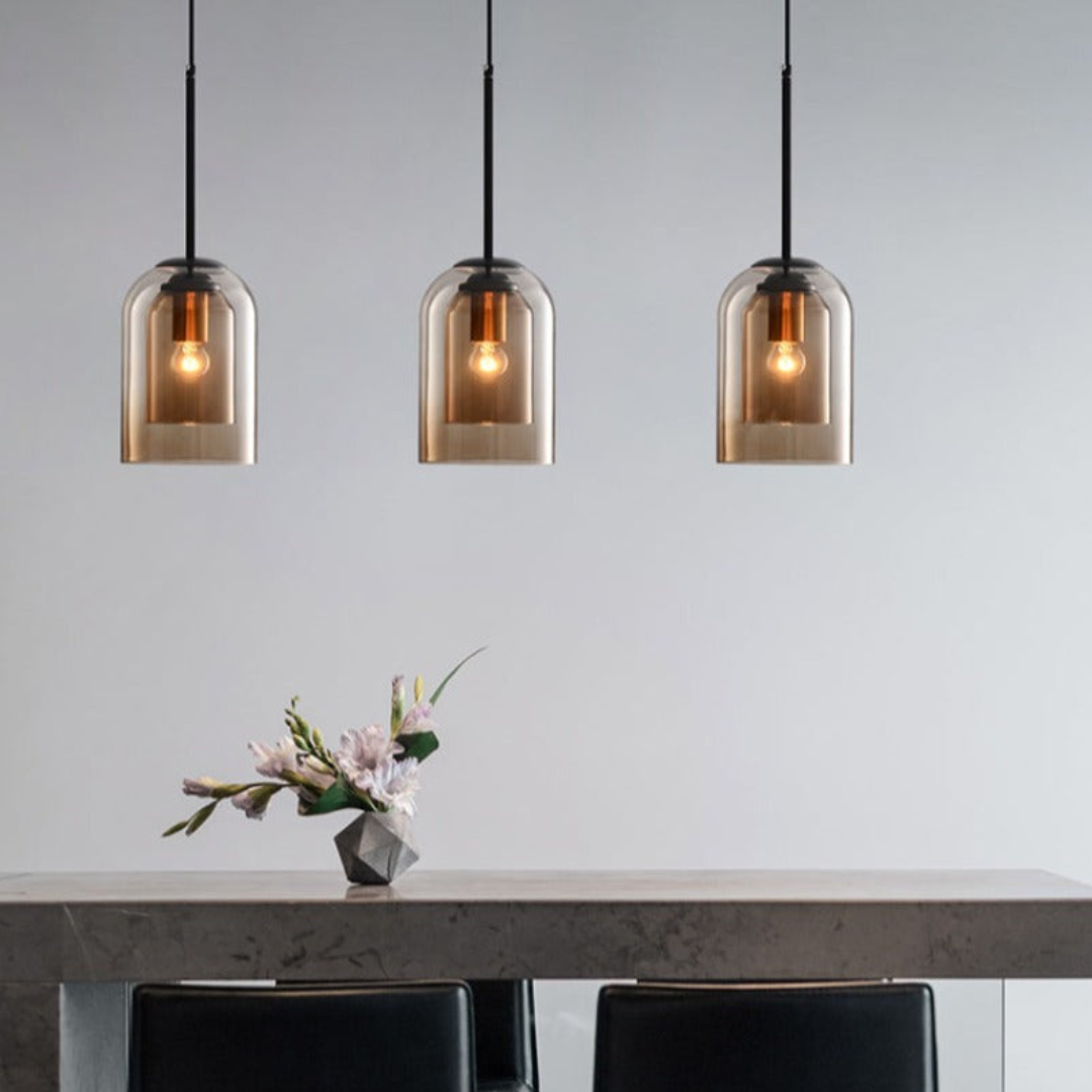LuxeBeam Light - Moderne Pendelleuchte aus doppeltem Glas