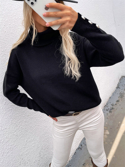 Kristin | Lässiger Rollkragen pullover aus Baumwolle