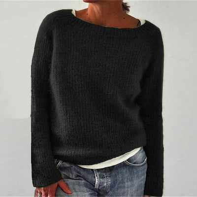 Lässiger Strickpullover mit Bootsausschnitt