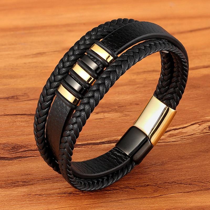 Leder-Eleganz | Exklusive Herrenarmbänder aus echtem Leder für einen zeitlosen Look