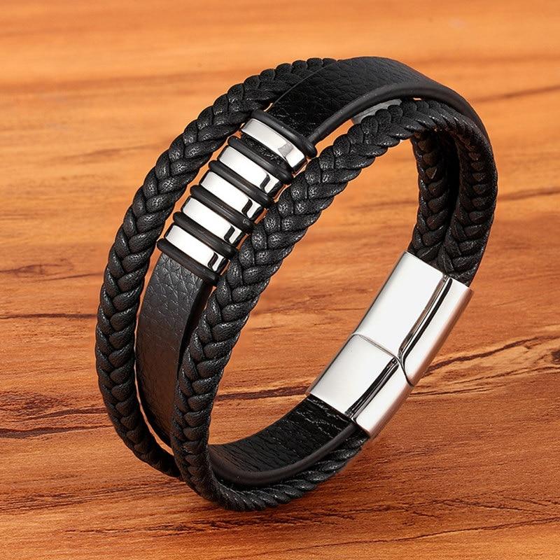Leder-Eleganz | Exklusive Herrenarmbänder aus echtem Leder für einen zeitlosen Look