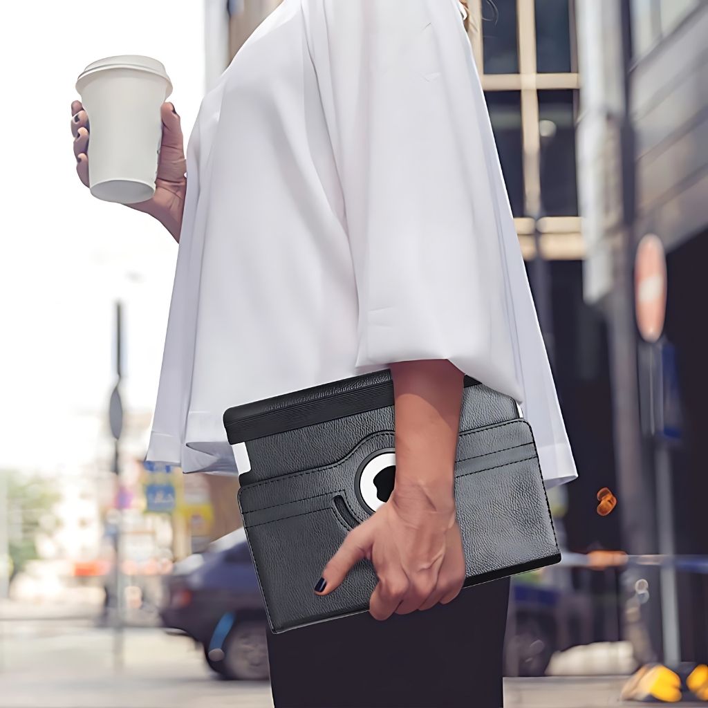 Leder-Folio-Hülle mit Kickstand für iPad