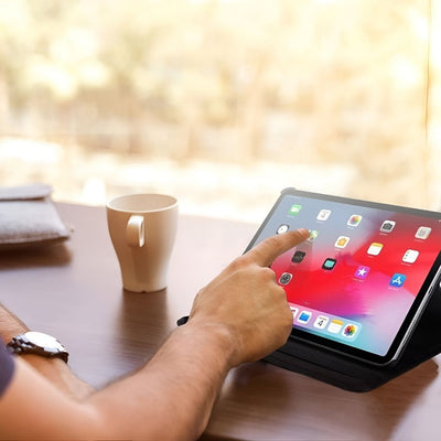 Leder-Folio-Hülle mit Kickstand für iPad
