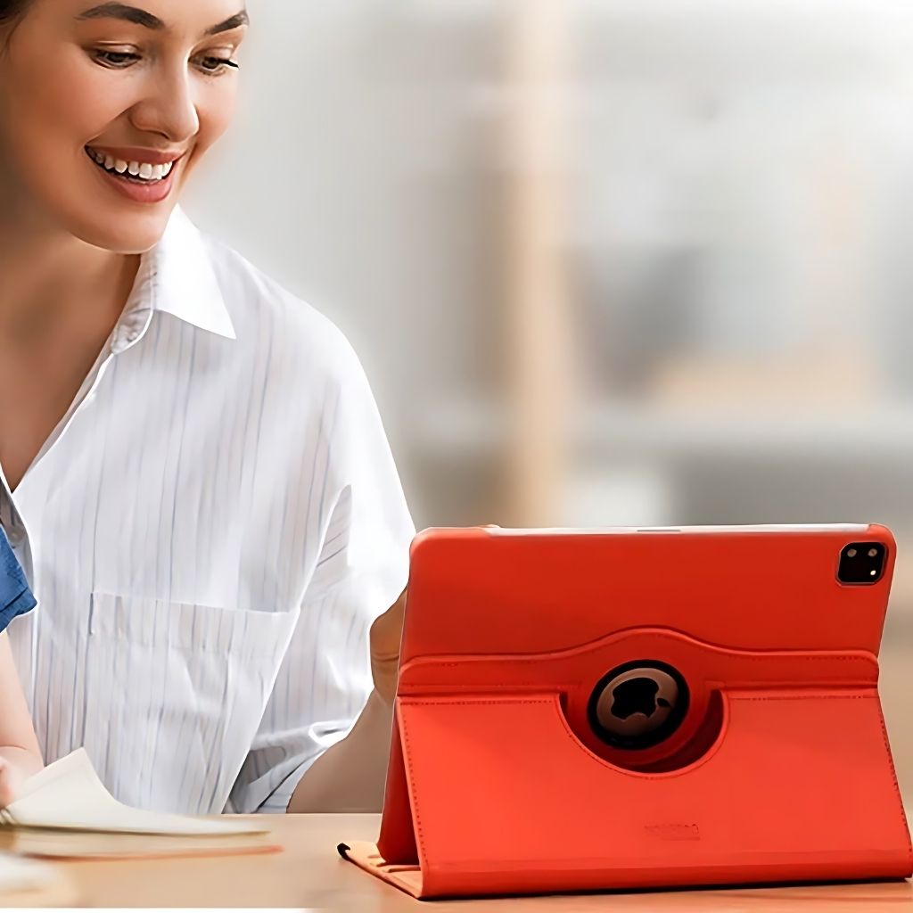 Leder-Folio-Hülle mit Kickstand für iPad