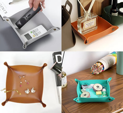 Leder Tray Catchall Aufbewahrungsbox