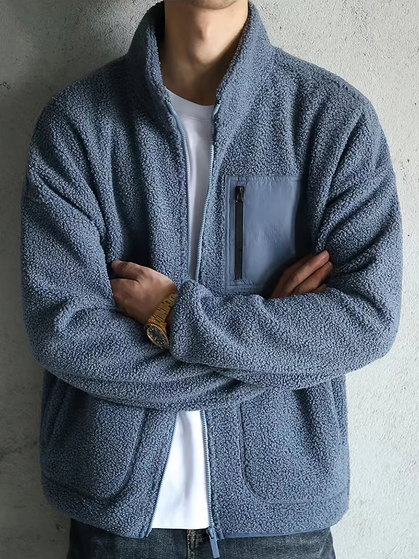 Leone | Warm Fleecejacke für Herren Mit Reißverschluss