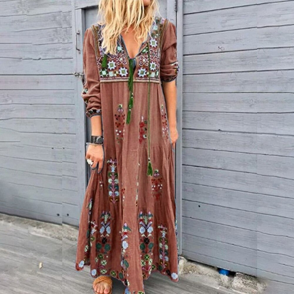 Leona | Luftiges Boho-Maxikleid für Sommerabenteuer