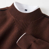 Kelvis - Strukturierter Jacquard-Rollkragenpullover in Braun