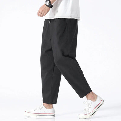 Leinen Cropped Hose