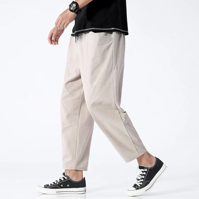 Leinen Cropped Hose