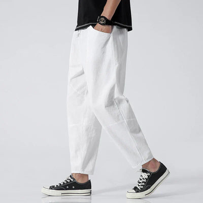 Leinen Cropped Hose