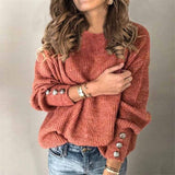 Locker Geschnittener Strickpullover - Charlotta in Rot