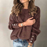 Locker Geschnittener Strickpullover - Charlotta in Braun
