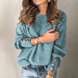 Locker Geschnittener Strickpullover - Charlotta in Grün