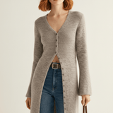 Longline-Cardigan Mit Knopfleiste - Lisann in Beige