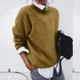 Isabella | Damen Lässiger Locker geschnittener Pullover in Khaki