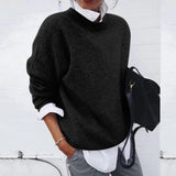 Isabella | Damen Lässiger Locker geschnittener Pullover in Schwarz
