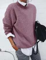Isabella | Damen Lässiger Locker geschnittener Pullover in Rosa