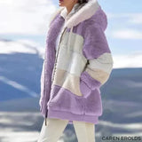 Drav | Kuschelige Tweed-Kapuzenjacke mit Plüsch-Woll-Futter in Nordisches Violett
