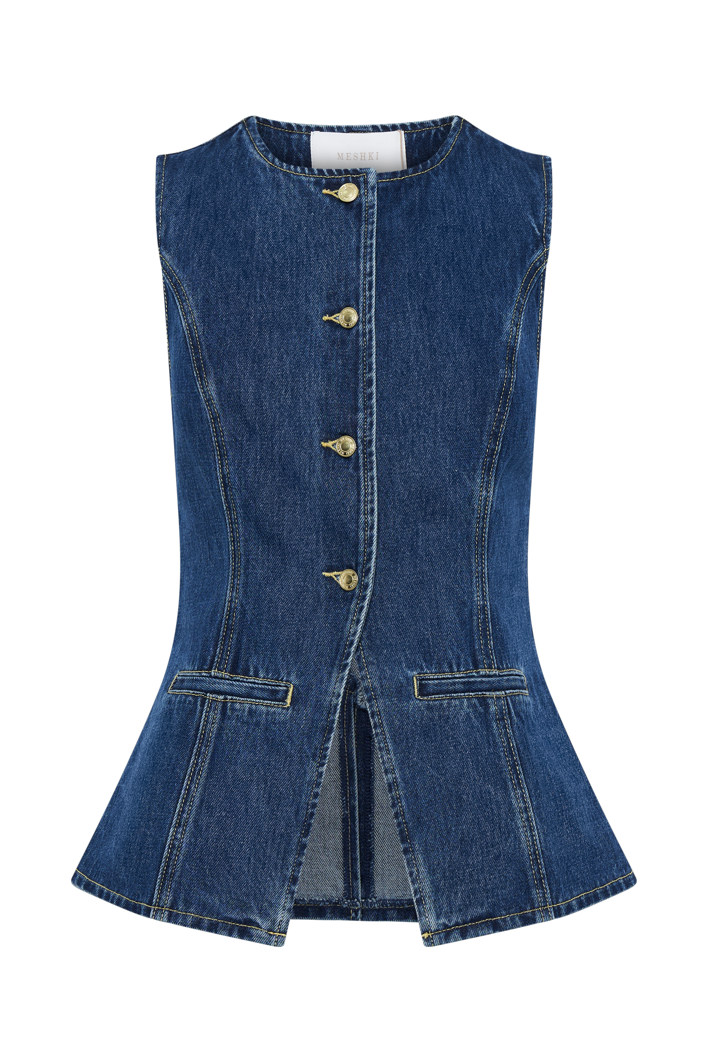 Helena - Dunkelblaues Denim Hemd