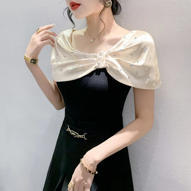 Sexy schulterfreie heiße Bohrer schlanke Oberteile