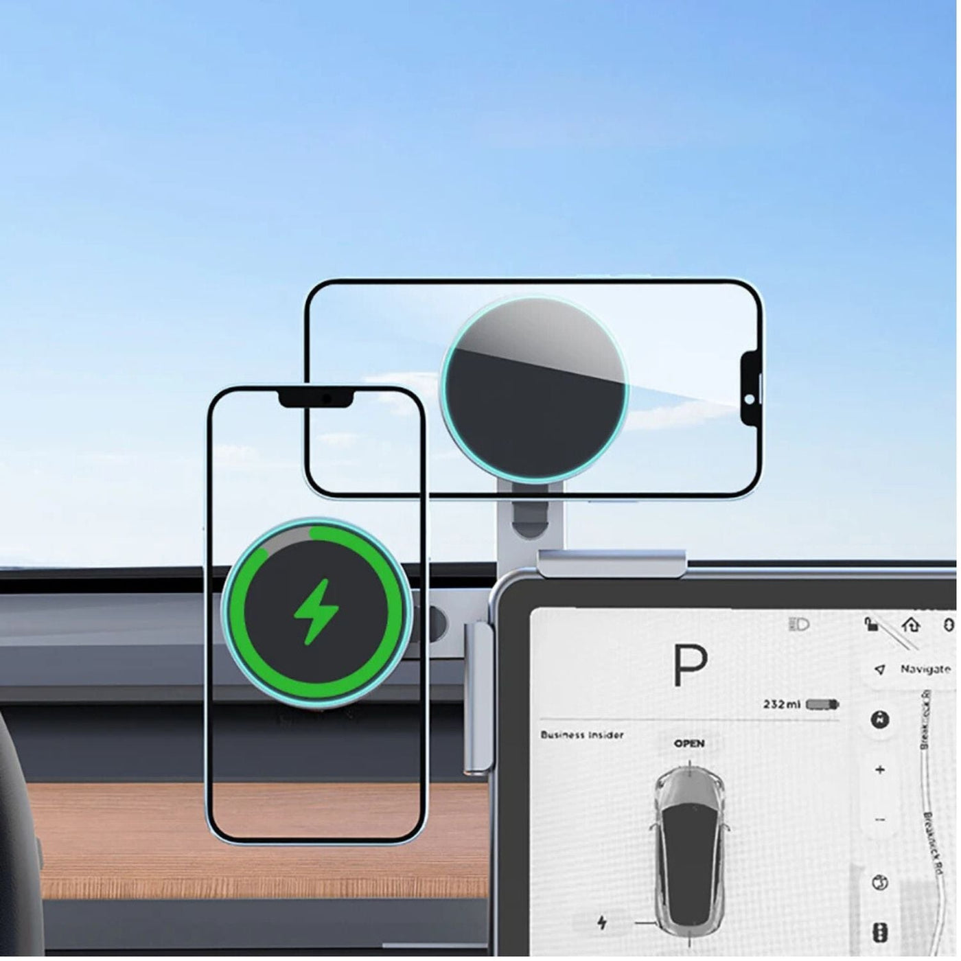 Magnetisches Auto-Ladegerät & Handyhalter für Tesla