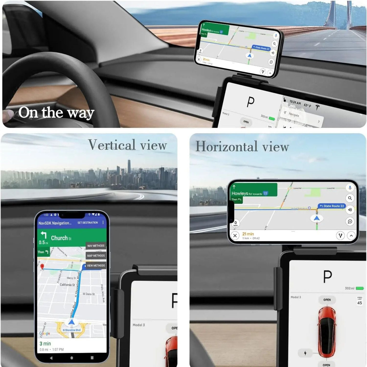Magnetisches Auto-Ladegerät & Handyhalter für Tesla