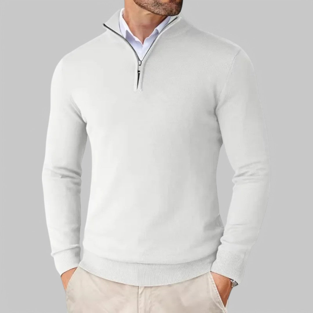 Mattia | Bequemer Pullover mit halbem Reißverschluss