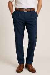 Ernest | Slim-Fit Konisches Bein Anzughose in Marineblau