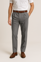 Ernest | Slim-Fit Konisches Bein Anzughose in Grau
