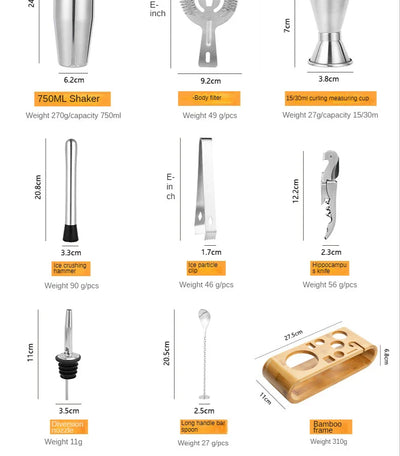 Metallisches Bar-Set