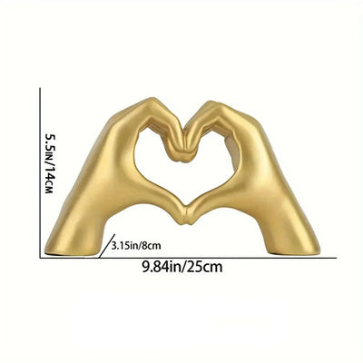 Moderne Herzgesten-Skulptur