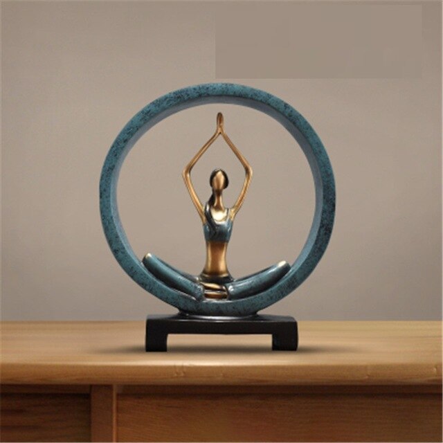 Moderne abstrakte Kunst Harz Yoga Skulpturen und Statuen