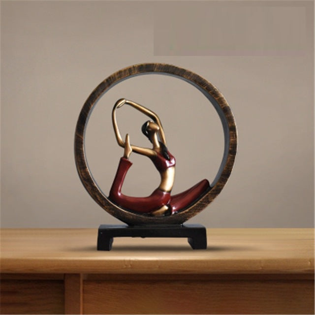 Moderne abstrakte Kunst Harz Yoga Skulpturen und Statuen