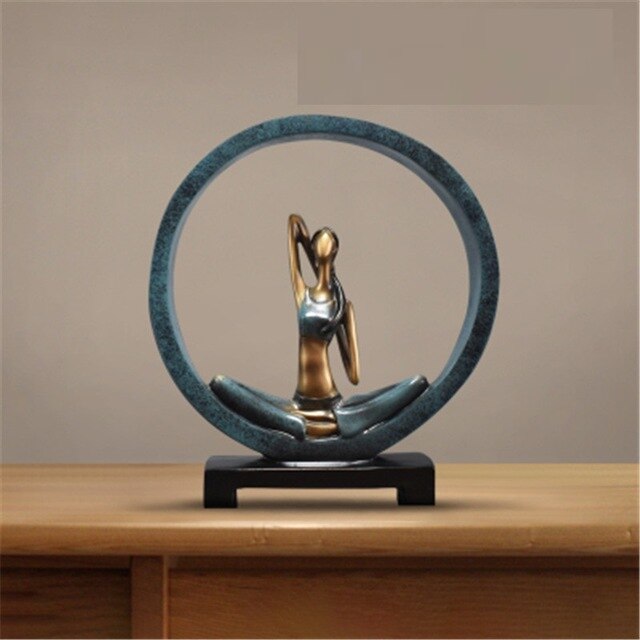 Moderne abstrakte Kunst Harz Yoga Skulpturen und Statuen