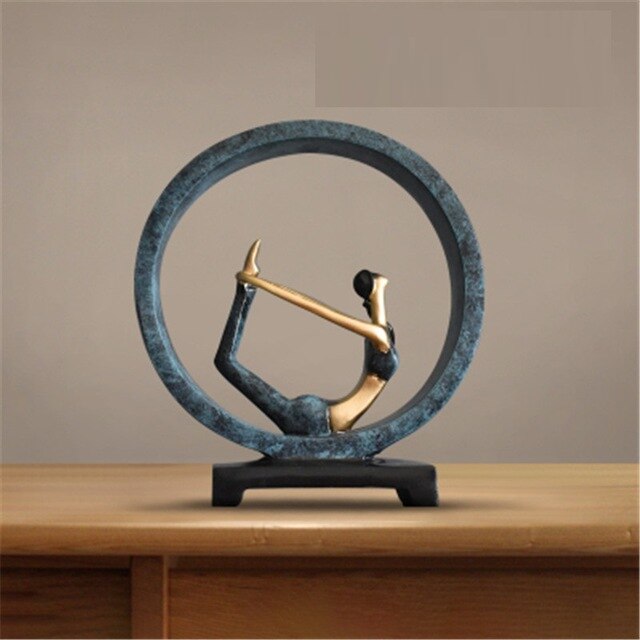 Moderne abstrakte Kunst Harz Yoga Skulpturen und Statuen