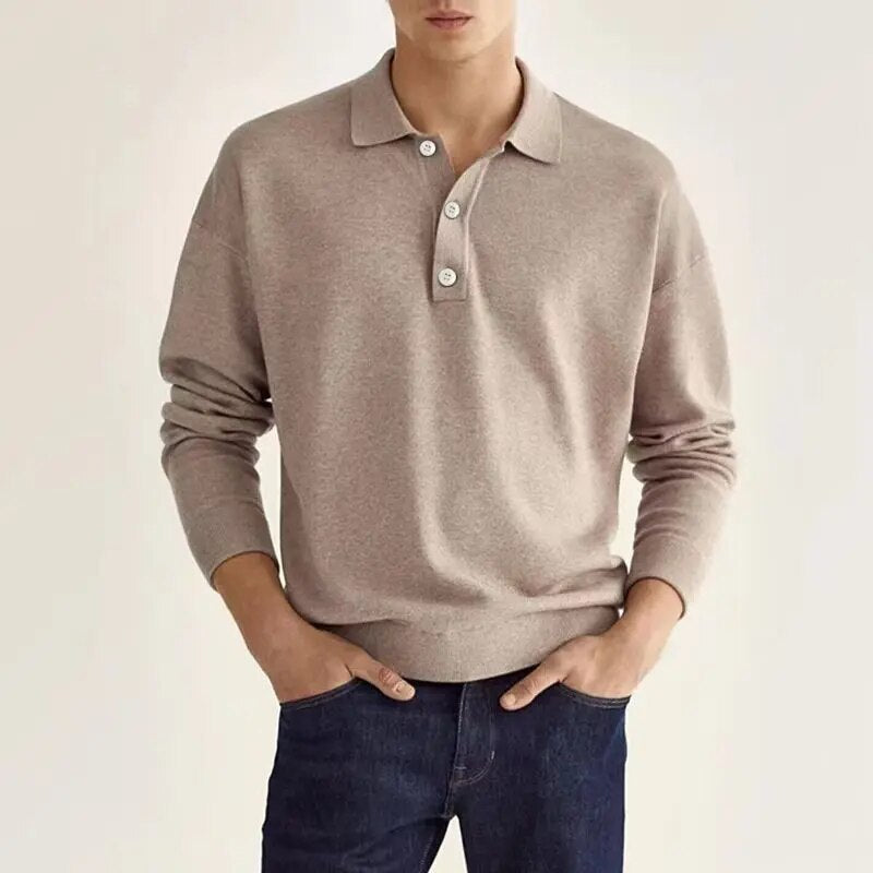 Asier - Komfortables Langarm Poloshirt Herren