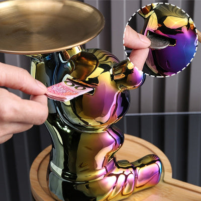 Multifunktionale Elektroplattierung Bärchen Regal Sparschwein