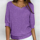 Nele | Oversize Strickpullover Weich Und Bequem in Violett